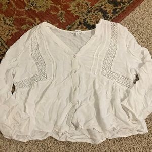 Women's White Button Up Top